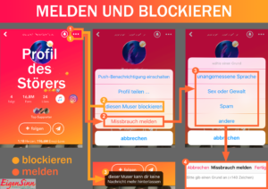 Einstellungen zum melden und blockieren bei Musical.ly